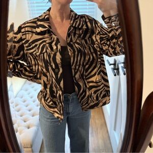 Tiger Print button Jacket